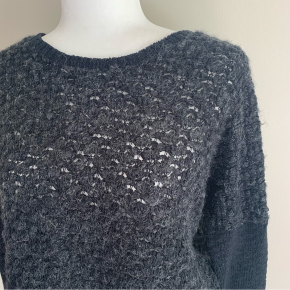 Eileen Fisher Open Knit Organic Cotton Alpaca Blend pullover Sweater - Picture 2 of 13